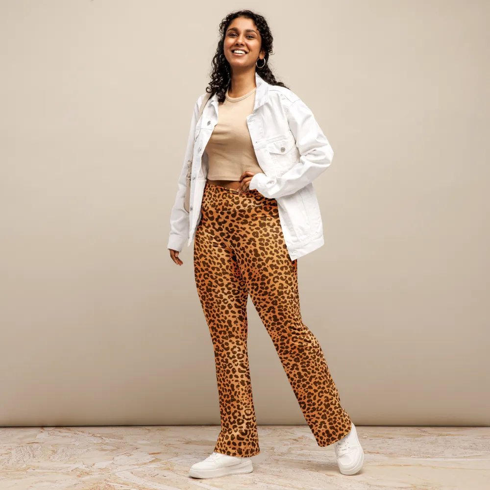 Brown Leopard Print Flare Leggings product image (9)