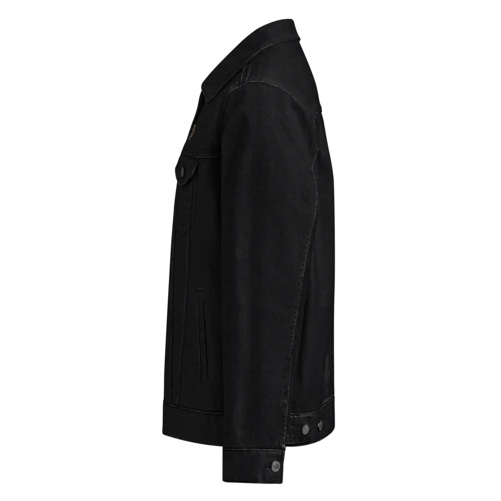 EXCLAIMING MENTALLY (brass) embroidered denim jacket product image (5)