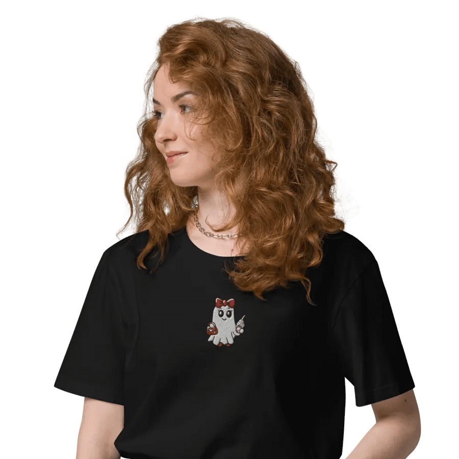 Stylish Ghost Embroidered Organic Cotton Regular Fit T-Shirt product image (8)