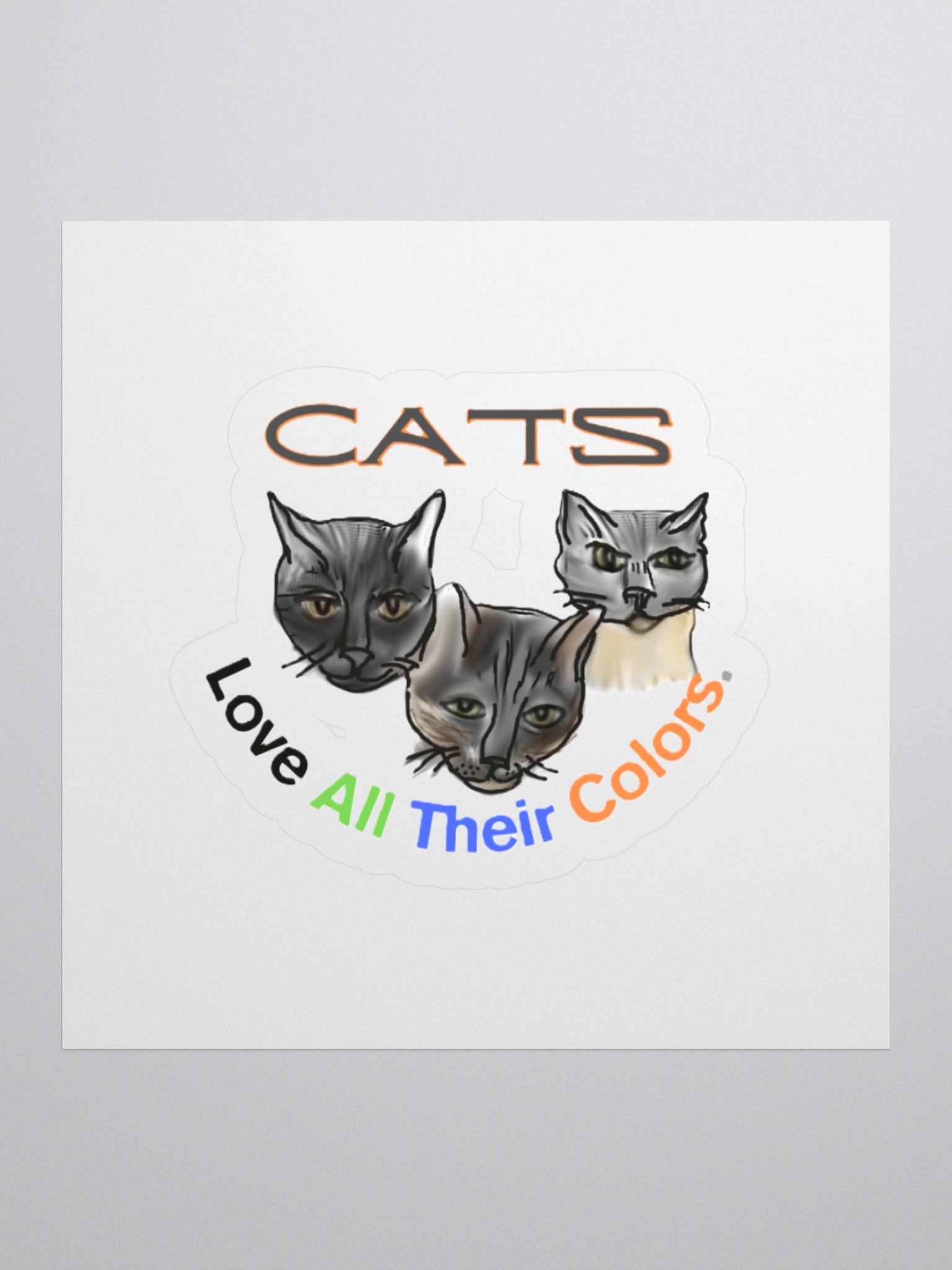 Colorful Cats Kiss Cut Stickers product image (1)