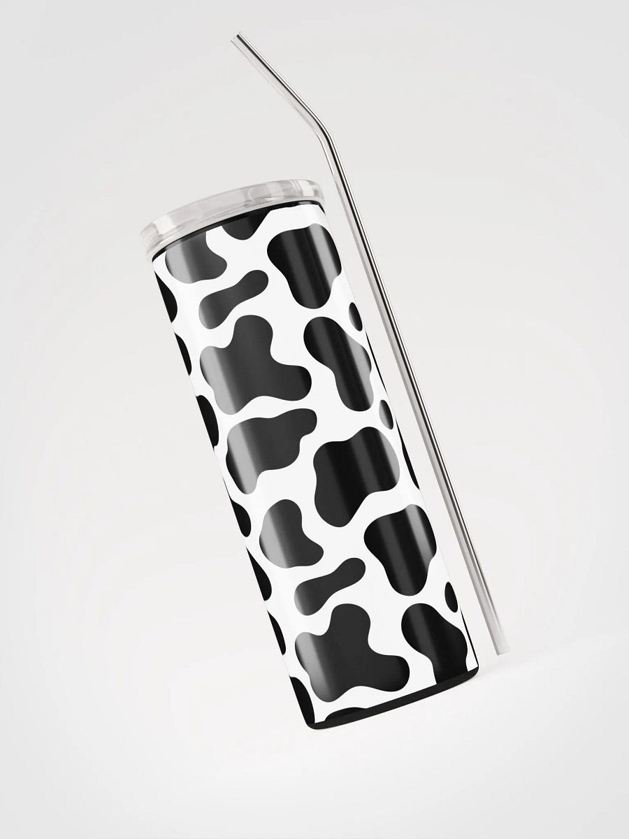 Moo-ve Over for Style with our Cow Print Stainless Steel Tumbler | Eco-Friendly 20 oz Tumbler with Reusable Straw product image (3)