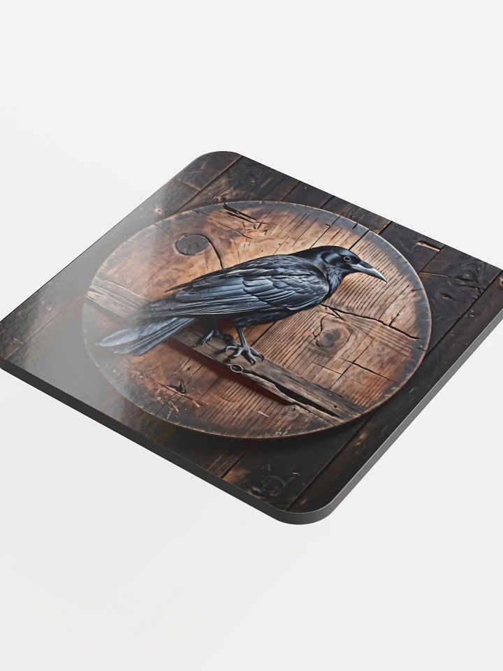 Glossed Cork Coaster - Crow product image (1)