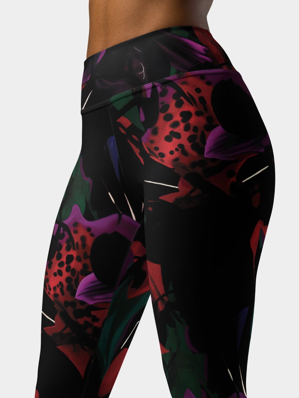 High-Waisted Leggings "Blosoom At Midnight" Printed product image (5)