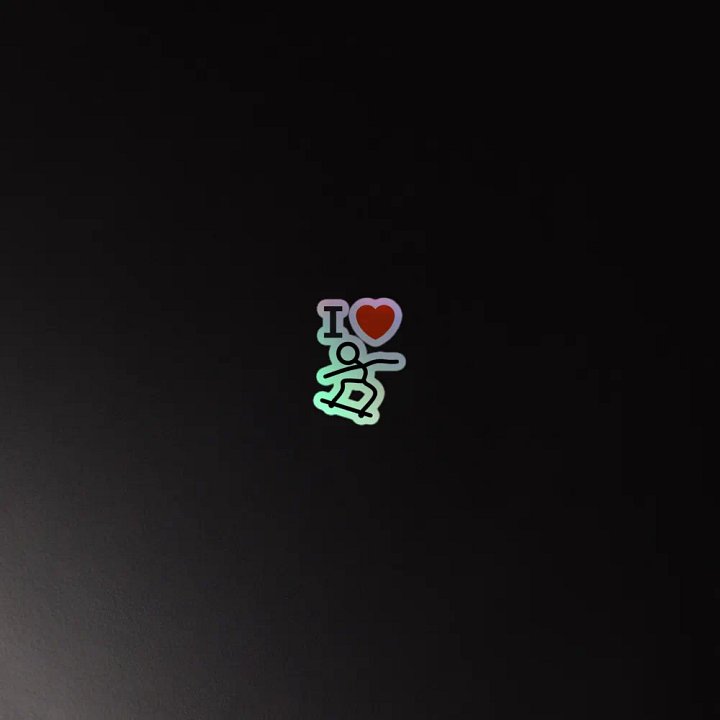 I Heart Stick Figure SK8er Holographic Sticker product image (4)