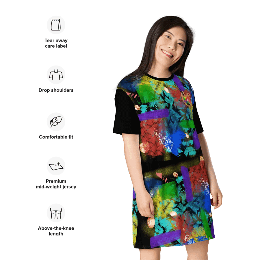 AbstractWear #2 T-Shirt Dress/Night-Flower product image (6)