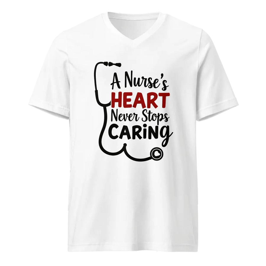 Nurse's Heart V-Neck Tee product image (1)