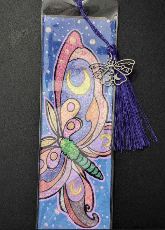 Watercolor Bookmark: Nightsong Moths Set 4 product image (2)