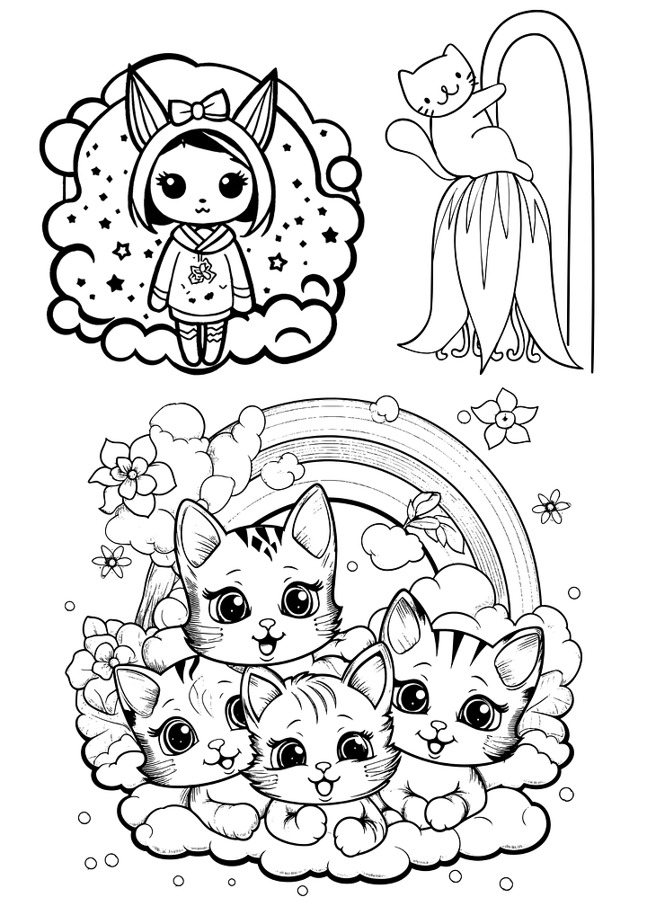 Free Drawing Page to Print for Cat Lovers. product image (1)