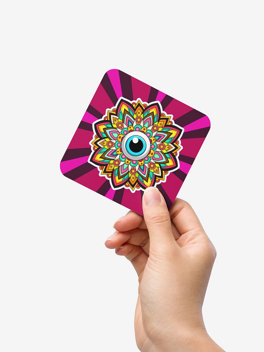 Trippy Eye Mandala Cork-back Coaster product image (4)
