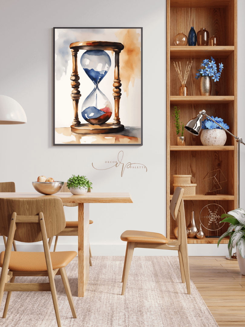 Watercolour Painting Printable Wall Art of HOUR GLASS product image (1)