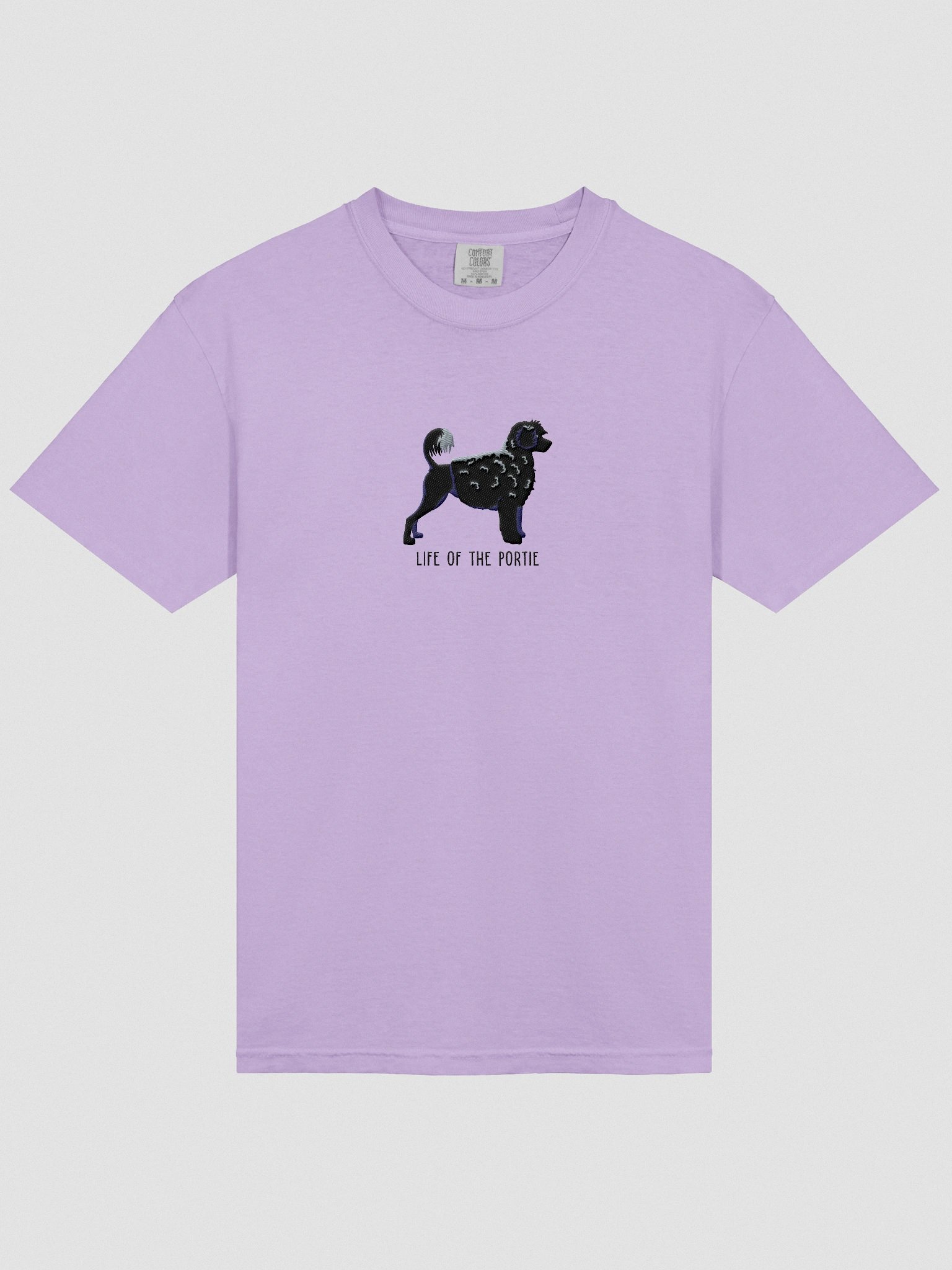 Life of the Portie T-Shirt(Embroidered) of a Portuguese Water Dog(Black) product image (6)