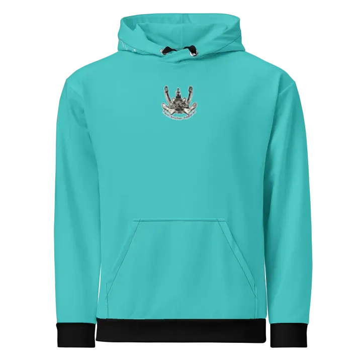 Turquoise Three blade prop Tug CE Hoodie product image (2)