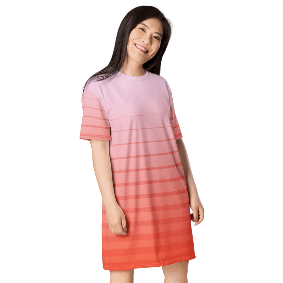 Sunset Stripes T-Shirt Dress product image (4)