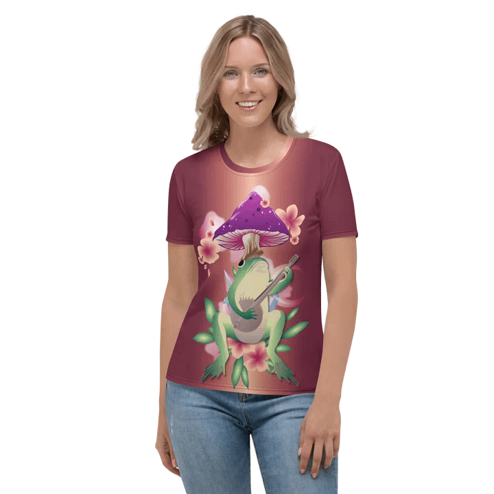 Cottagecore Frog Mushrooms All Over Print T-shirt product image (2)