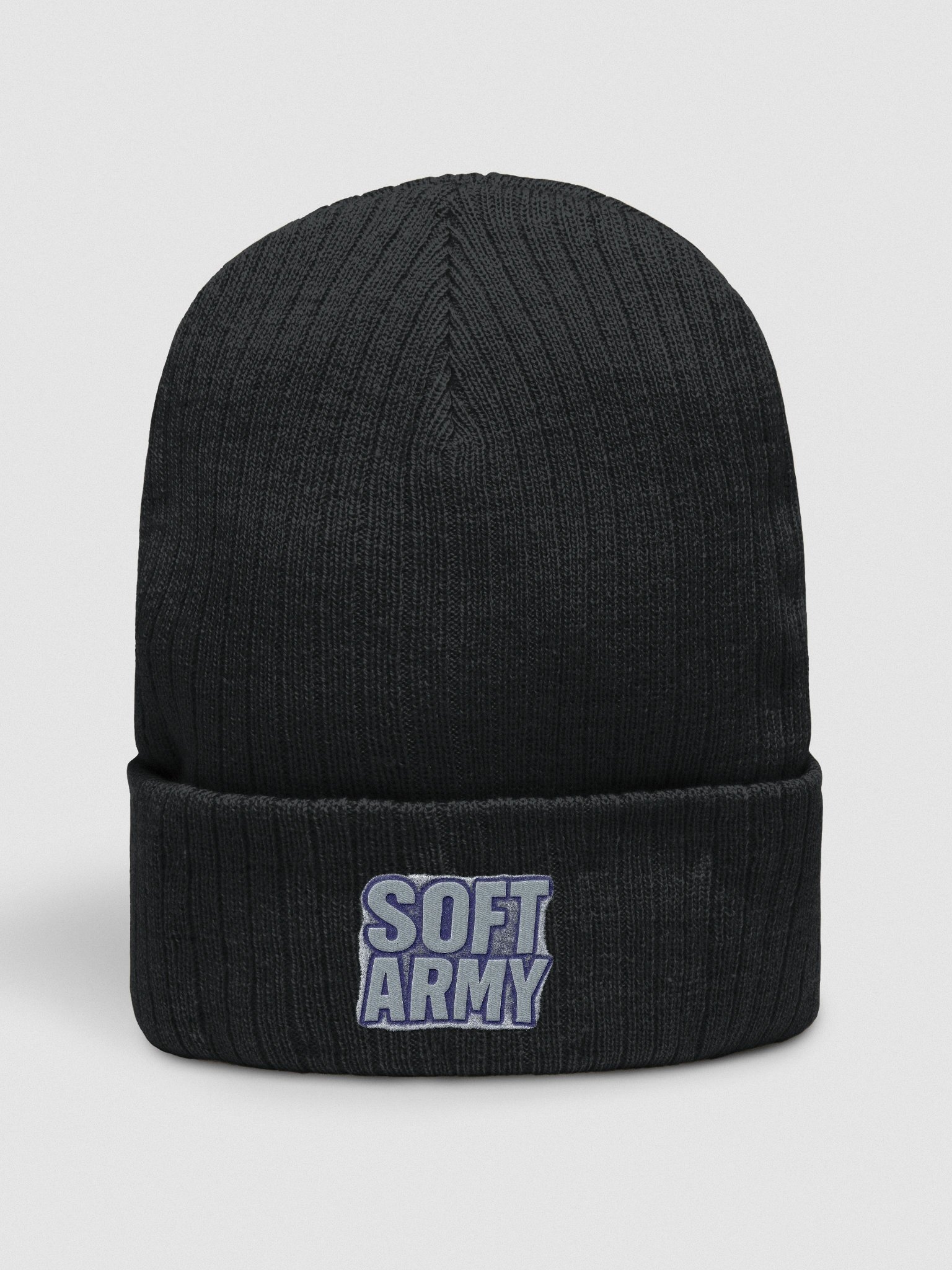 SOFT ARMY Ribbed Knit Beanie product image (1)