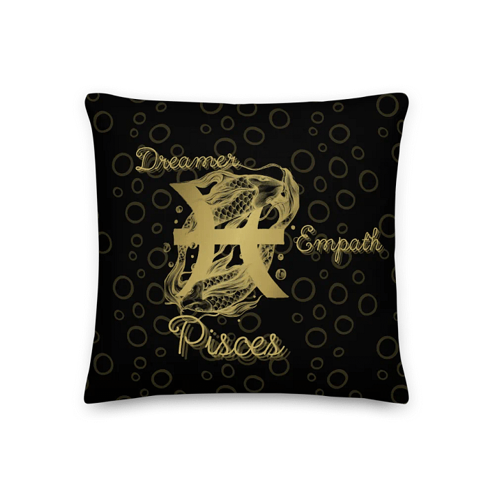 Pisces, Dreamer Empath, Black Pillow product image (1)