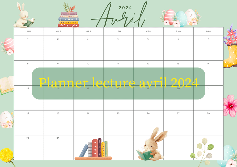 Planner lecture Avril 2024 product image (1)