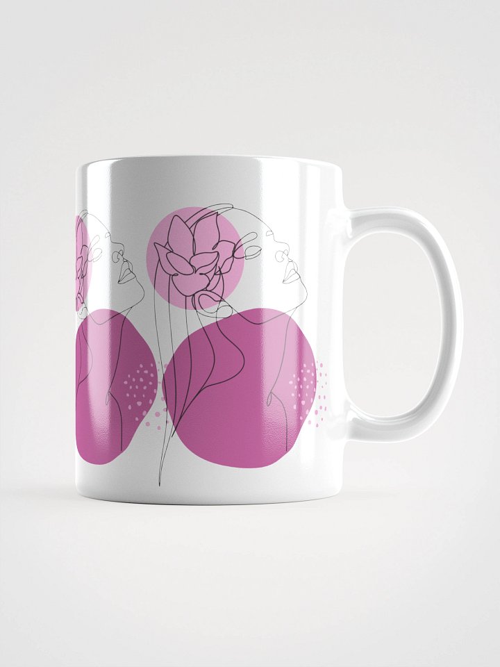 Mug Blanc Equilibre Femme - Fuchsia - Souffle Optimiste - Idée Cadeau Raffiné product image (1)