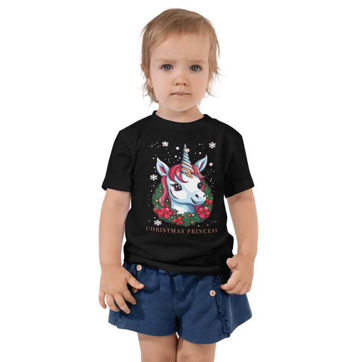Unicorn Christmas Princess T-Shirt – Adorable & Funny Gift for Kids | Cute & Colorful Christmas Shirt product image (1)