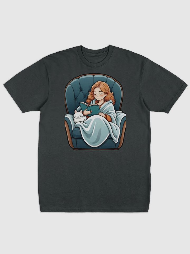 Purrfectly Bookish Cartoon Illustration Premium Tee product image (1)