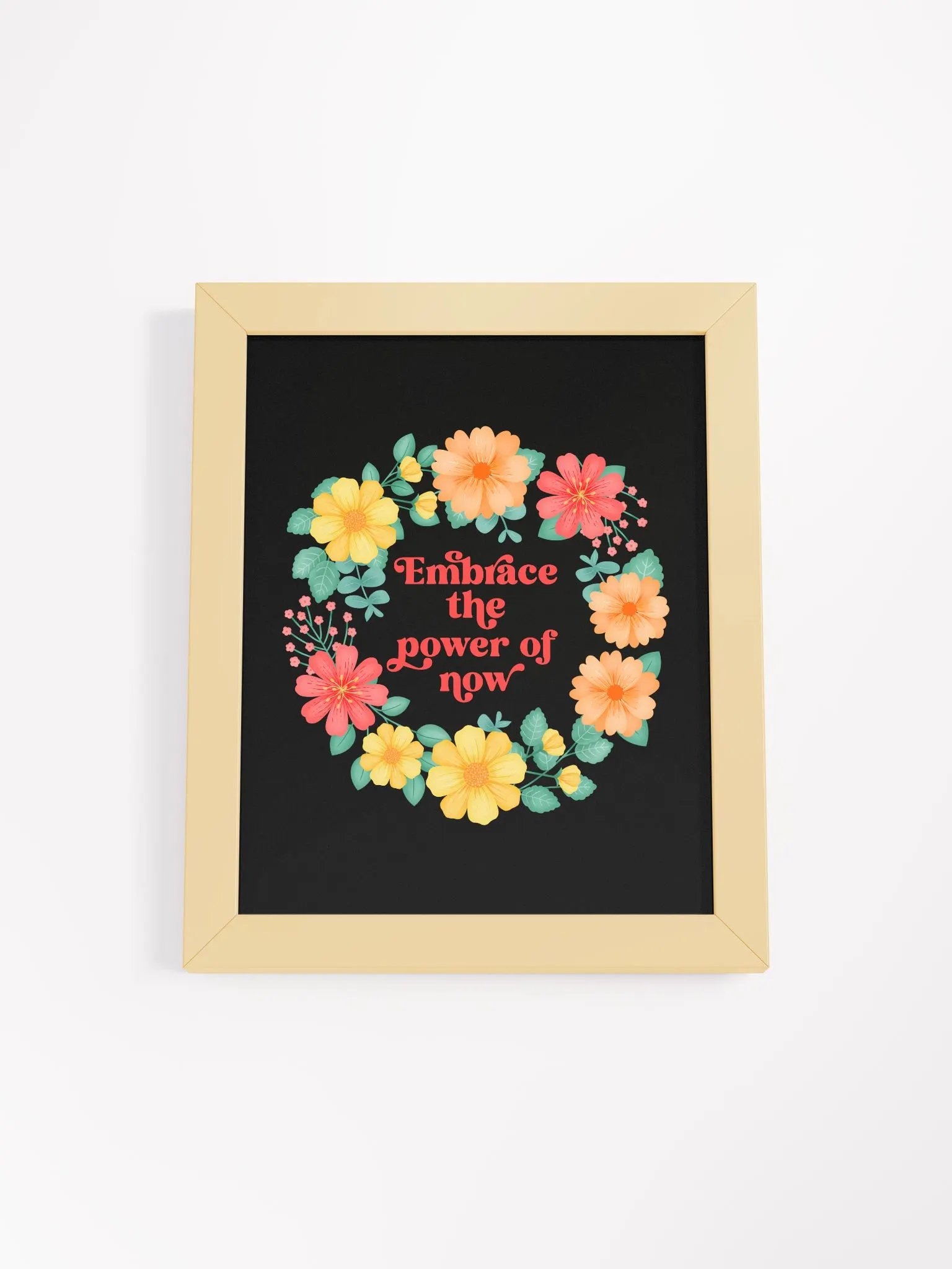 Embrace the power of now - Motivational Wall Art Black product image (4)