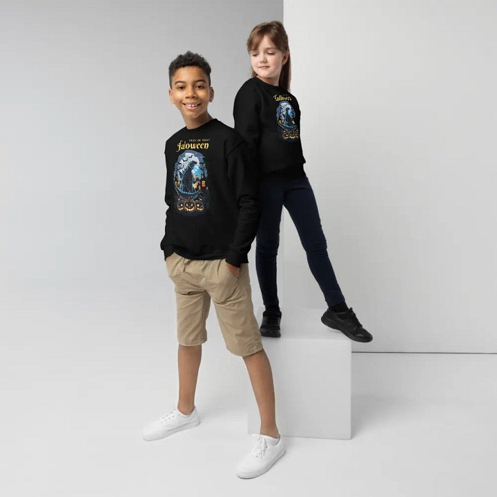 Spooky Dino Delight Kids' Halloween Hoodie product image (1)