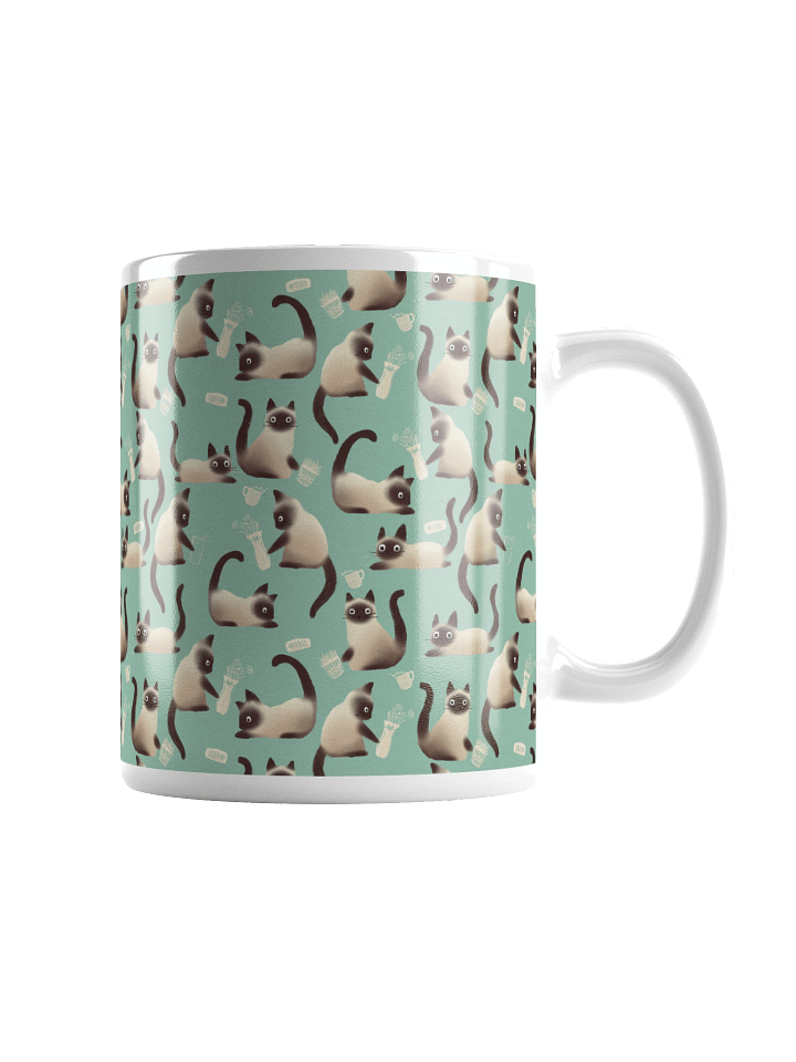 Bad Siamese Cats Knocking Stuff Over Mug, Mint product image (1)