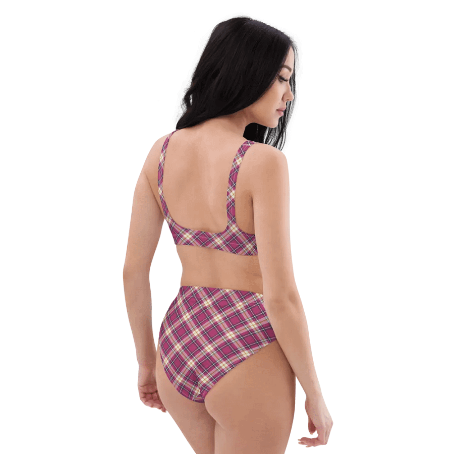 Raspberry Pink and Navy Plaid Bikini product image (6)