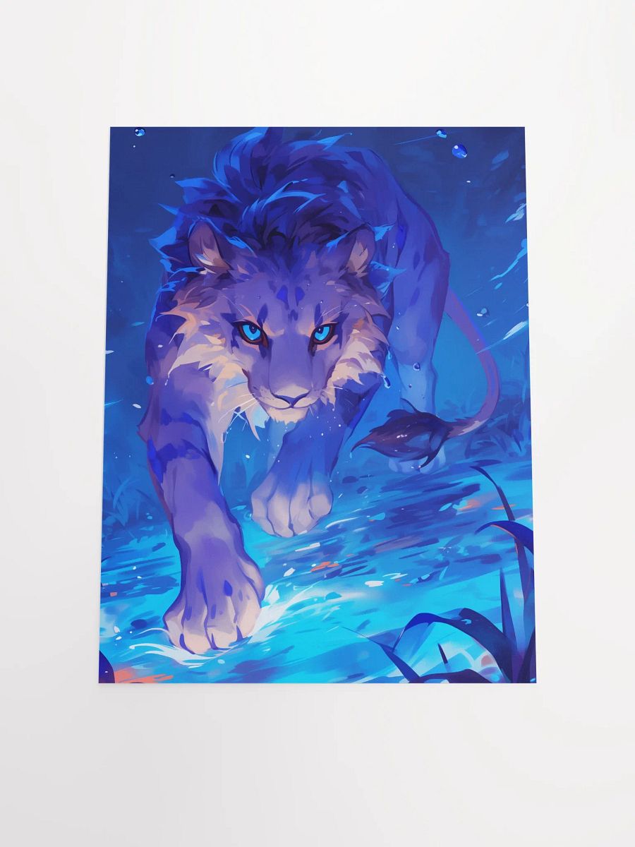 Ethereal Blue Lion Poster product image (7)