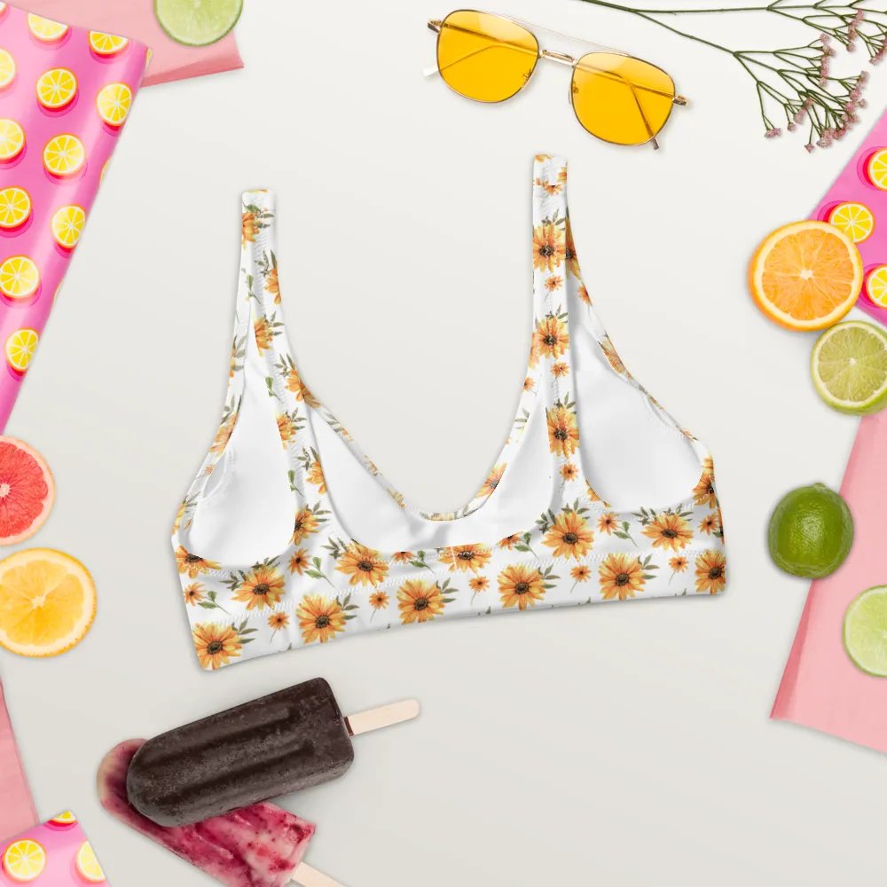 Watercolour Floral Pattern Padded Bikini Top - V3 product image (3)
