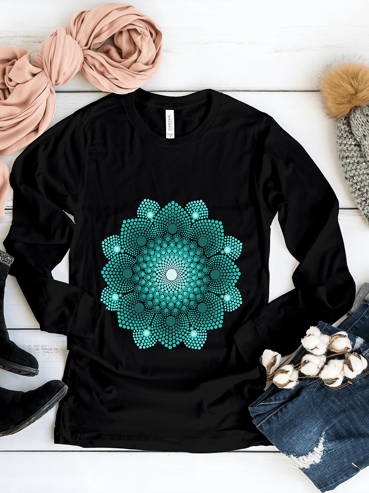 Turquoise Dot Mandala Women's Long Sleeve T-Shirt product image (1)