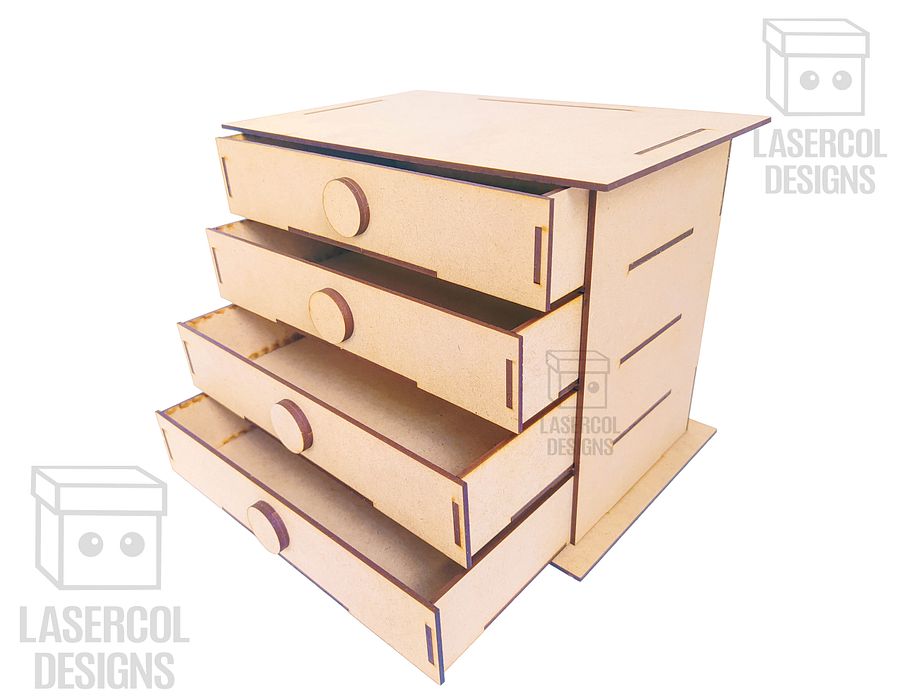 4 Drawers Desk Organizer - Laser Cut Files product image (4)