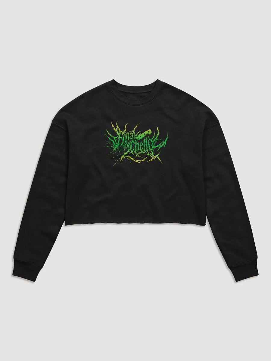 Keep It Metal Green Logo Womens Fleece Crop Top Printed Sweatshirt product image (1)
