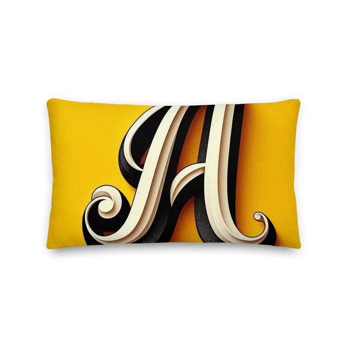 Intricate Monochrome A All-Over Print Pillow | | AI Design initial A product image (2)