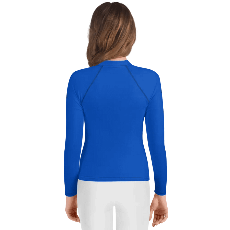 Youth Plain Color Absolute Blue Rash Guard product image (2)