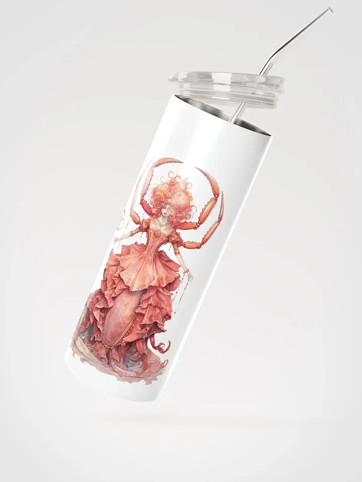 Illustrated Cancer Zodiac Stainless Steel Tumbler: Embrace Lunar Grace! ♋🌙 product image (2)