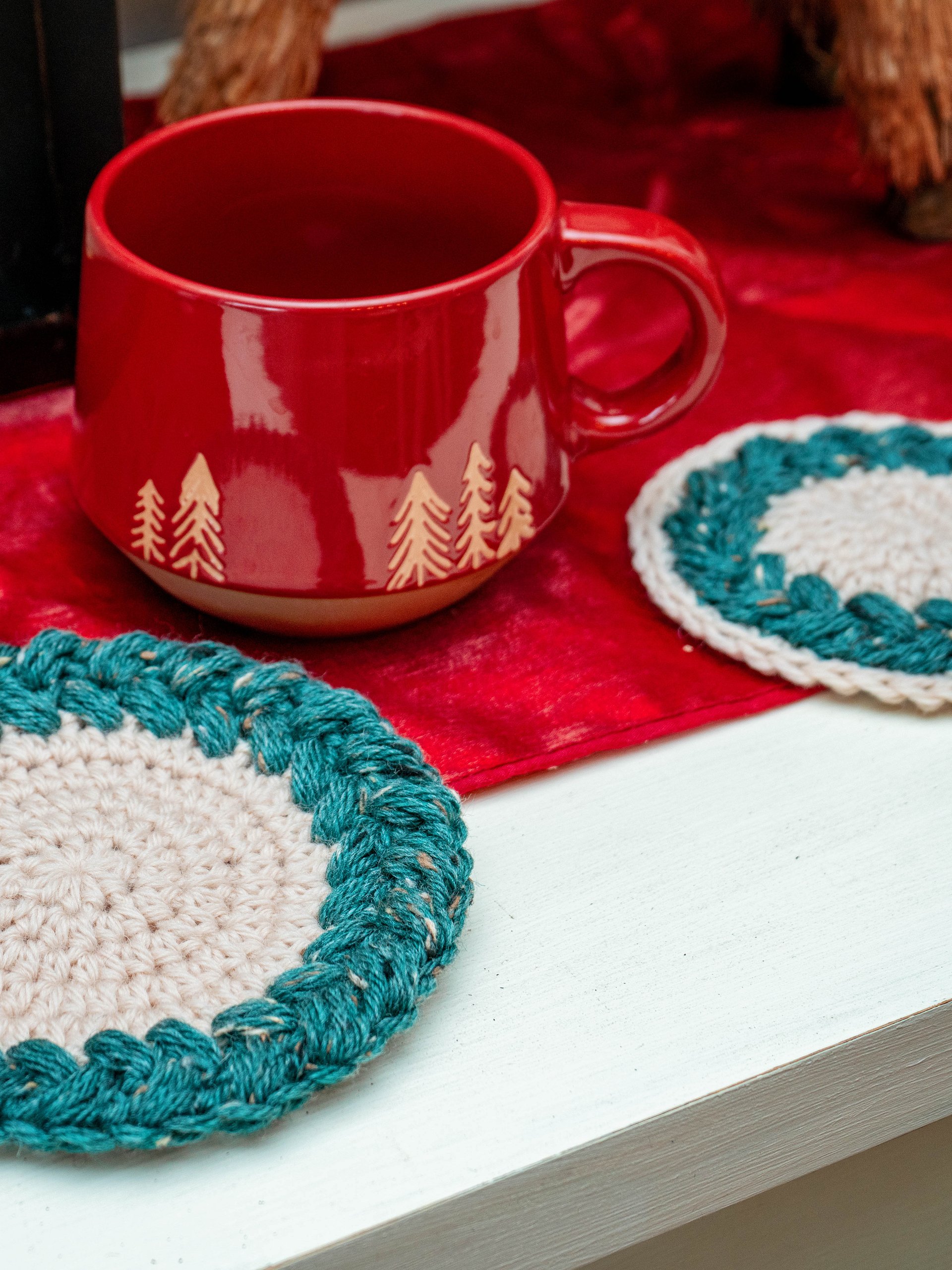 Macchiato Wreath Ornament and Coaster Crochet Pattern product image (4)