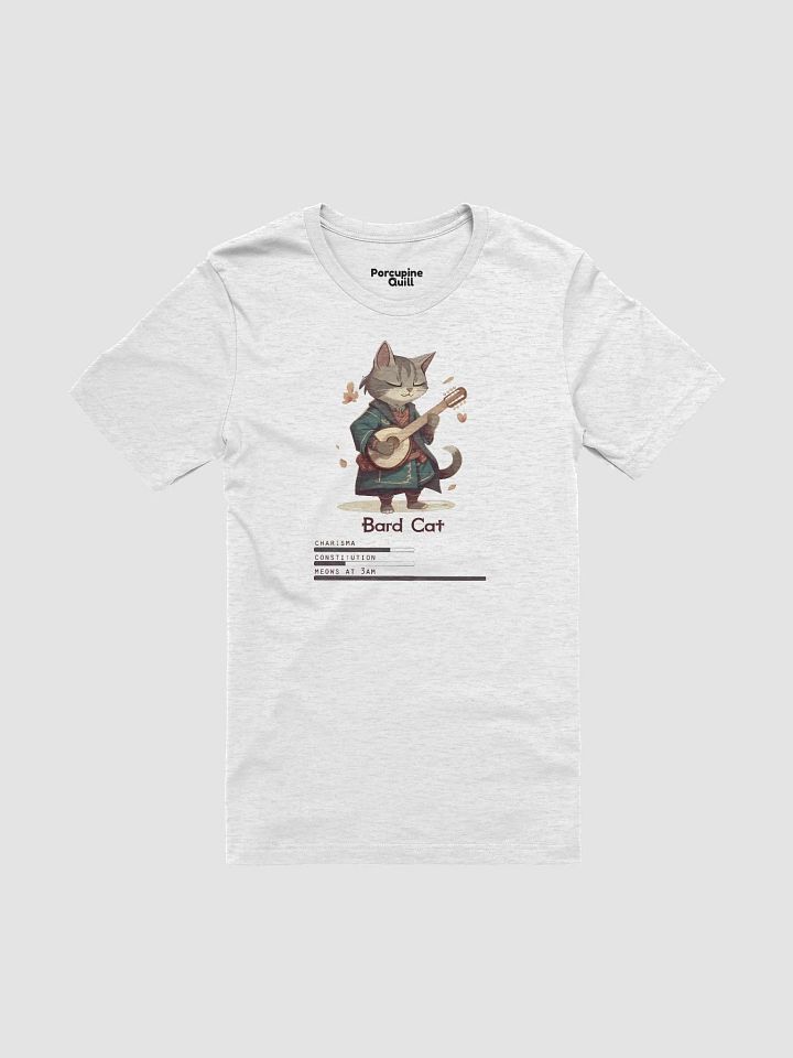 RPG Bard Cat unisex short sleeve T-shirt for gamers and cat lovers product image (1)