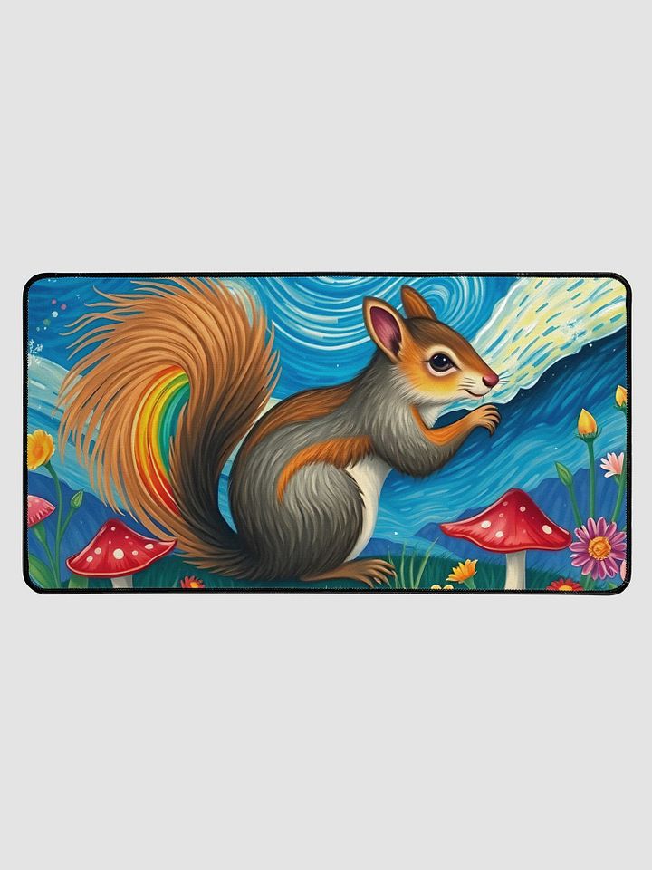 Starry Night with A squirrel Desk Mat product image (1)