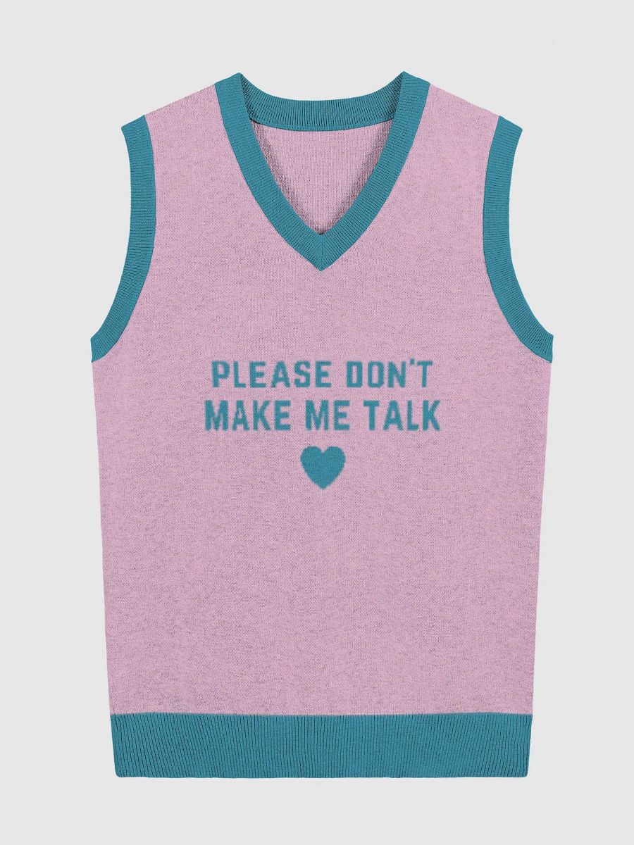 PLEASE DON'T MAKE ME TALK (teal and lilac) knitwear vest product image (4)