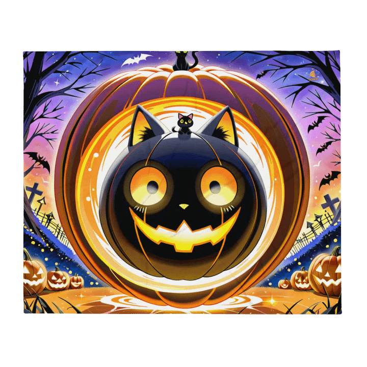 Kitty Pumpkin Blanket product image (1)