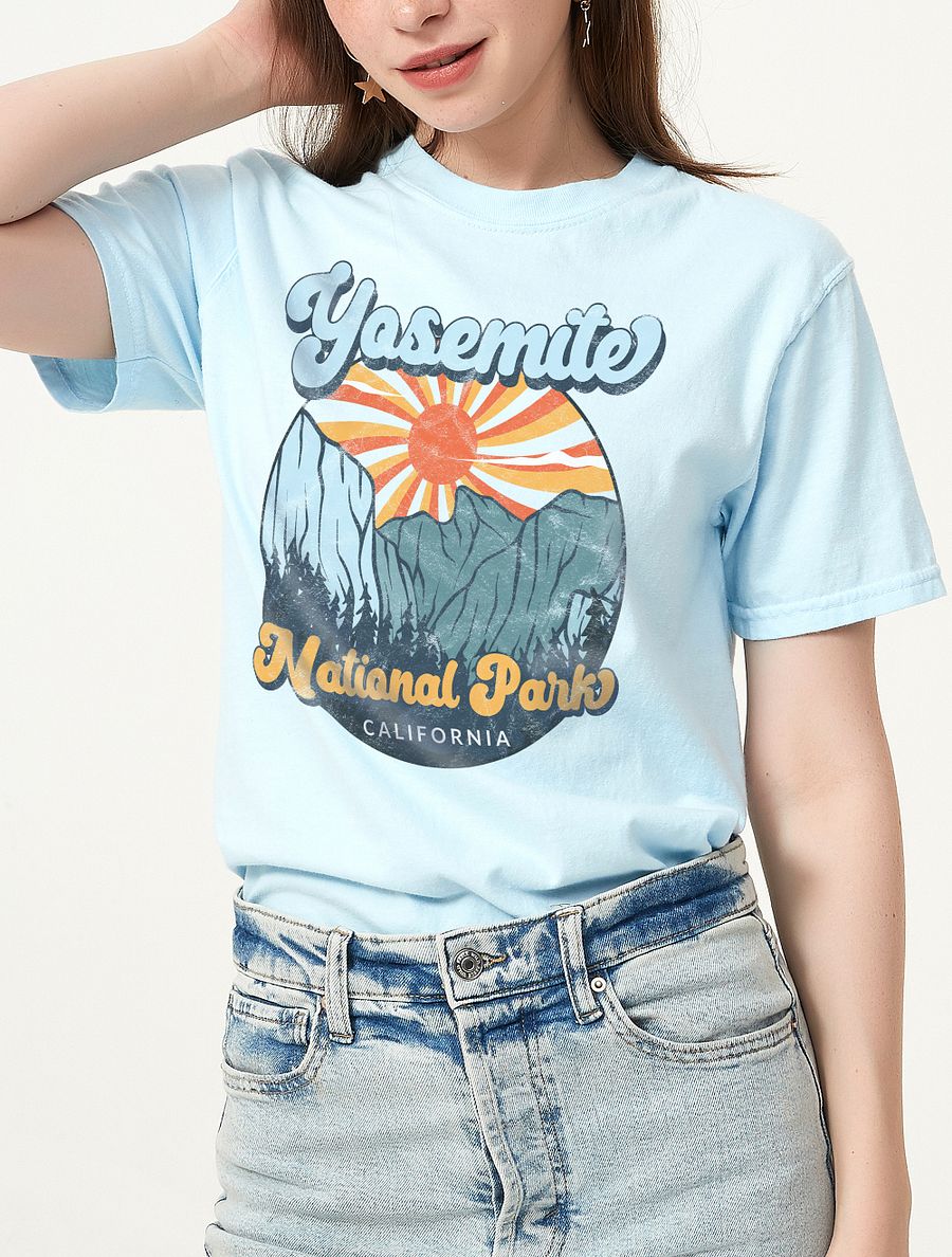 Yosemite National Park, California Tee | Art Nouveau-Style Western T-Shirt for Travel and Road Trips product image (6)
