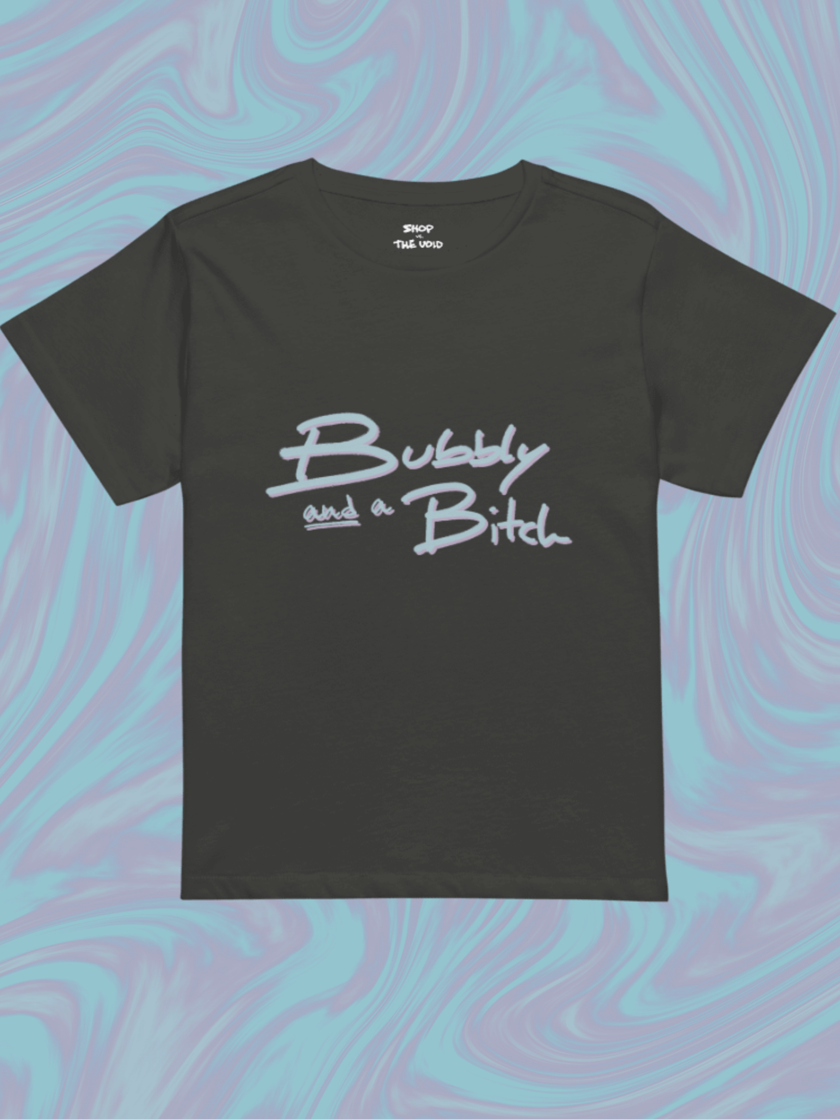 Bubbly and a B*tch (cotton candy design) printed waist-length tee product image (1)
