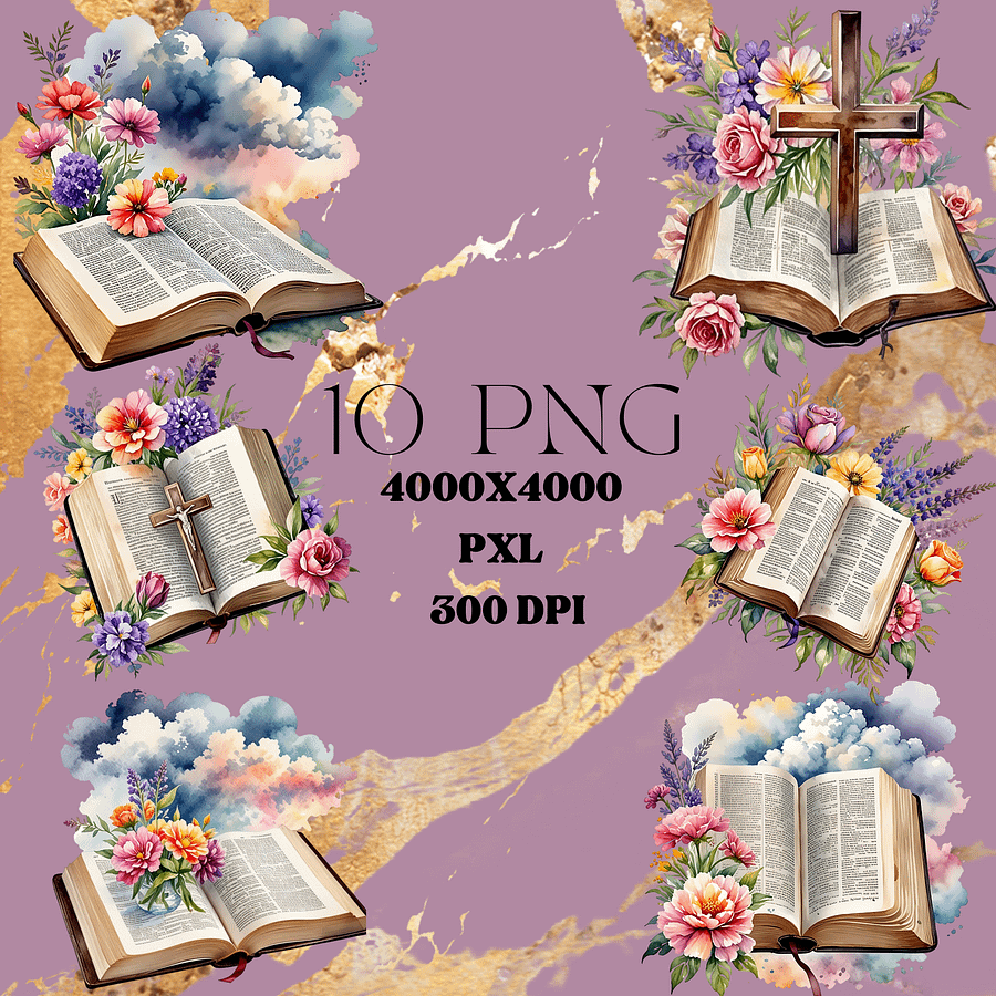Floral Bible Clipart Bundle product image (4)