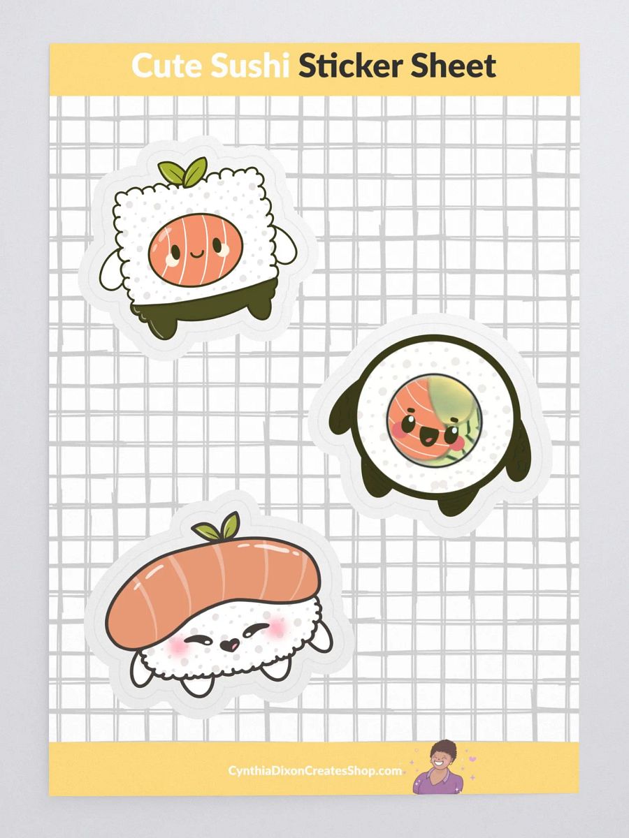 Cute Kawaii Sushi Friends Sticker Sheet product image (1)