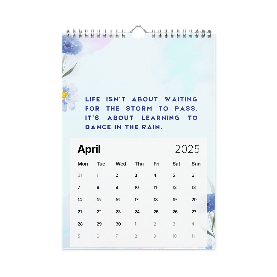 FLORAL INSPIRATIONAL QUOTES WALL CALENDAR 2026 product image (1)