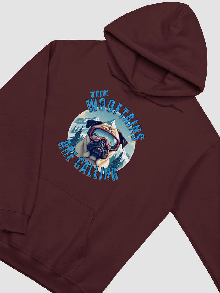 The Wooftains Are Calling Dog Pug Skiing Powder Pup Ski Adventure Hoodie product image (5)