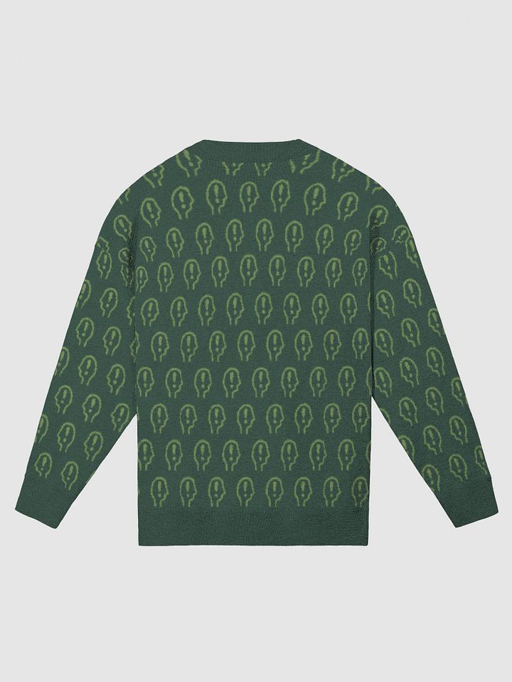 EXCLAIMING MENTALLY (repeating design, duotone green) relaxed knitwear crewneck product image (8)