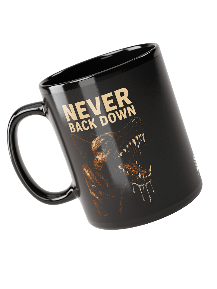 Never Back Down - Black ceramic mug product image (1)