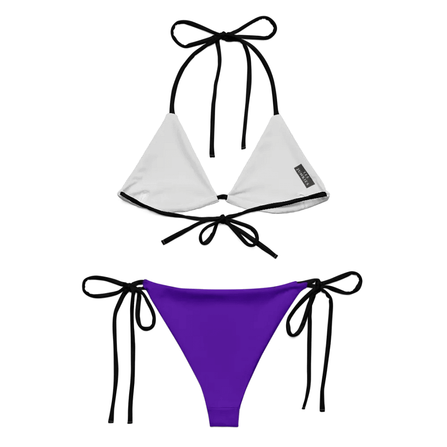 Low Rise Cheeky String Bikini, Mardi Gras Top, Purple Bottoms product image (9)